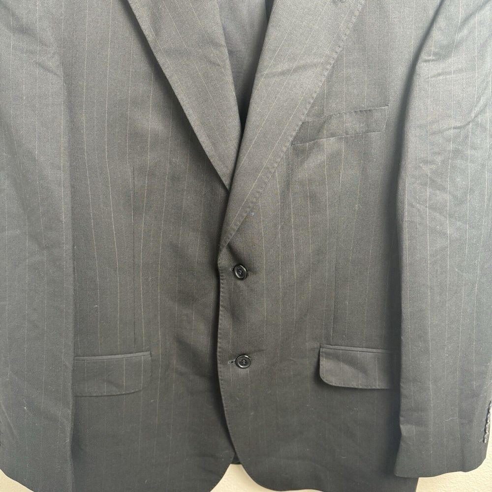Yves Saint Laurent 100%‎ Wool Pinstripe Sport Coat Blazer Jacket Size 44R Black - Picture 3 of 16